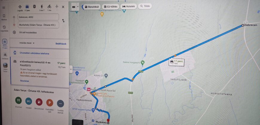 Szerelőaknával rendelkező műhely bérbeadó Hajdúszoboszlón